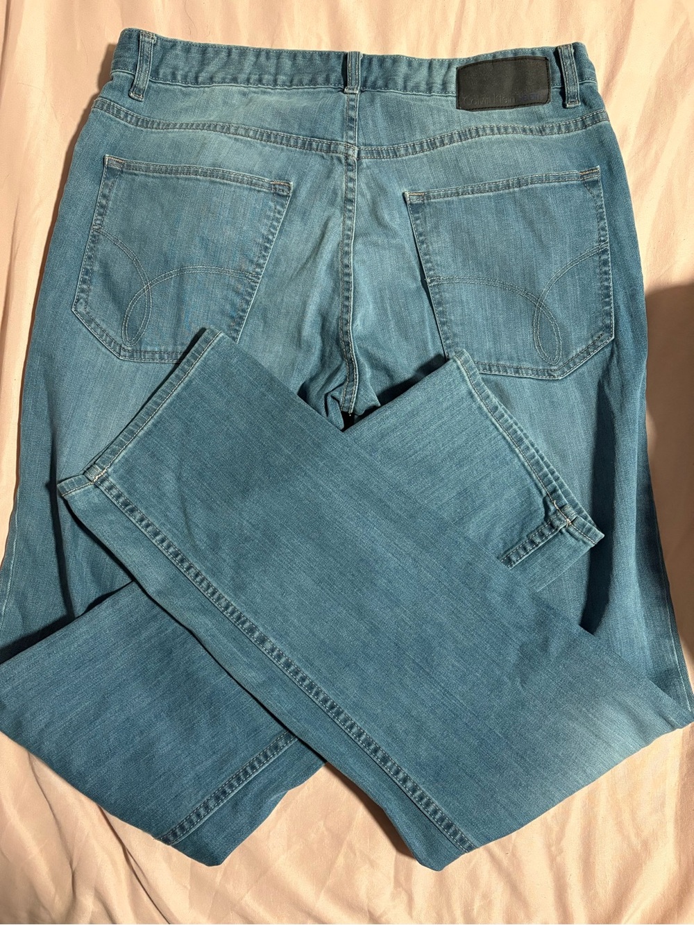 Calvin Klein Light Blue Slim Straight Jeans